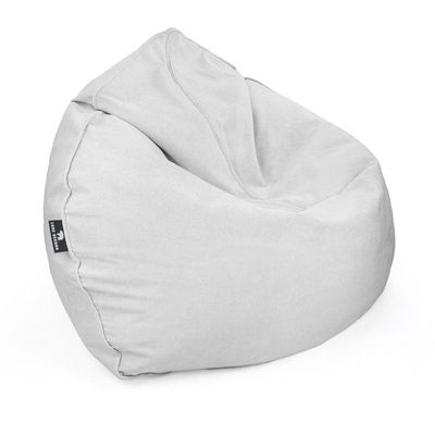 Luxe Decora Crest Bean Bag | Premium Soft Woven Fabric Bean Bag with Unique Crest Shape | Water Repellent | Washable | Filled with Polystyrene Beads | Kids & Adults (Frost White, Large)