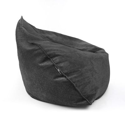 Luxe Decora Crest Bean Bag | Premium Soft Woven Fabric Bean Bag with Unique Crest Shape | Water Repellent | Washable | Filled with Polystyrene Beads | Kids & Adults (Eclipse Black, Small)