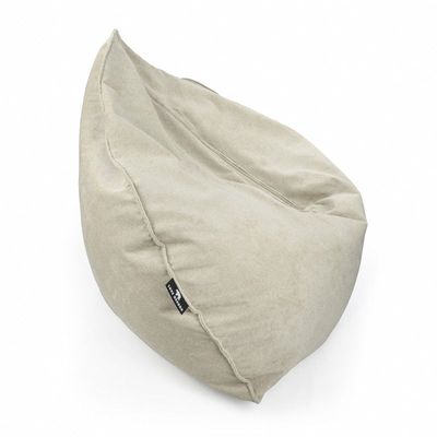 Luxe Decora Crest Bean Bag | Premium Soft Woven Fabric Bean Bag with Unique Crest Shape | Water Repellent | Washable | Filled with Polystyrene Beads | Kids & Adults (Ivory, Small)