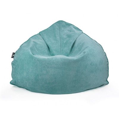 Luxe Decora Crest Bean Bag | Premium Soft Woven Fabric Bean Bag with Unique Crest Shape | Water Repellent | Washable | Filled with Polystyrene Beads | Kids & Adults (Lagoon Blue, Small)