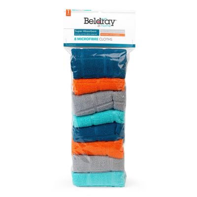 Beldray Super Absorbent Microfiber Cloths: Powerful Cleaning, Streak-Free Shine Cleans windows, mirrors, countertops, and more easily.