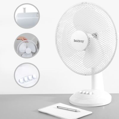 Beldray 12-Inch Desk Fan: Compact Cooling Power for Your Workspace, Direct the airflow exactly where you need