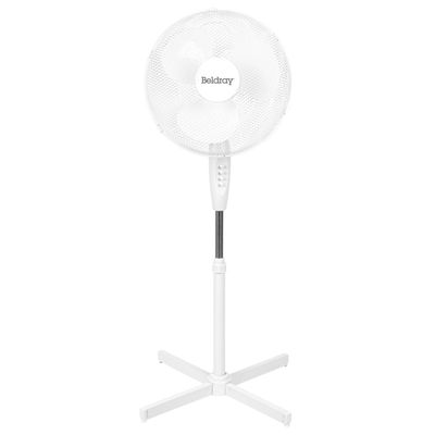 Beldray 16" Adjustable Pedestal Fan: Powerful Cooling & Wide Coverage, Choose from low, medium, or high speeds to suit your cooling preference.