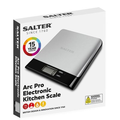 Salter Arc Stainless Steel Electric Scale Sleek Design For Modern Kitchens And Precise Weighing Accuracy