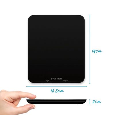 Salter Ghost Kitchen Scale : Digital Food Weighing Tool, Sleek Transparent Design With Accurate Precision Measurement