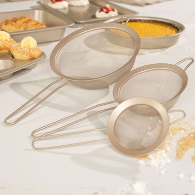 Salter Bakes 3Pc Sieve Set For Sifting & Straining Stainless Steel Sieve Set