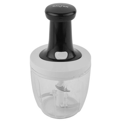 Salter Press Chopper  Manual Food Processor With Stainless Steel Blades For Making  Salads, Chopping Herbs And More