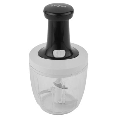 Salter Press Chopper  Manual Food Processor With Stainless Steel Blades For Making  Salads, Chopping Herbs And More