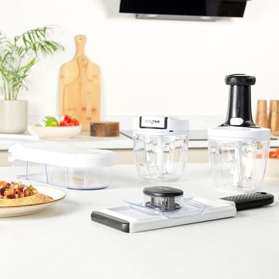 Salter 2 In 1 Mandoline Adjustable Slicer And Cutter For Creating Uniform Slices And  Strips