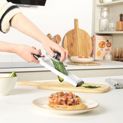 Salter 2 In 1 Mandoline Adjustable Slicer And Cutter For Creating Uniform Slices And  Strips