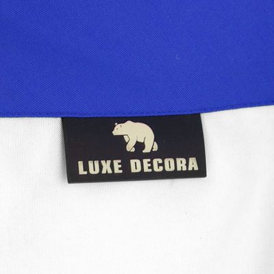 Luxe Decora Football Bean Bag | Outdoor Water Repellent Olefin Fabric | Filled with Polystyrene Beads | Removable Inner Layer | Comfortable Seating for Kids & Adults (Royalblue/White, Medium)