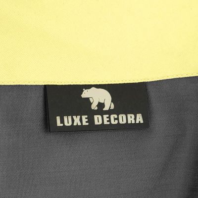 Luxe Decora Football Bean Bag | Outdoor Water Repellent Olefin Fabric | Filled with Polystyrene Beads | Removable Inner Layer | Comfortable Seating for Kids & Adults (Yellow/Black, Medium)