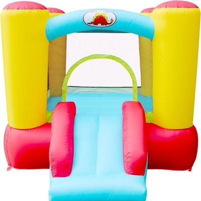 MYTS Compact Inflatable Bounce House With Slide And Basketball Hoop