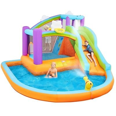 MYTS Ultimate Water Fun Inflatable Playhouse With Slide And Splash Pool