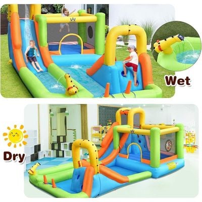 MYTS Exciting Water Adventure Inflatable Playhouse With Slide And Splash Pool