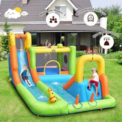 MYTS Exciting Water Adventure Inflatable Playhouse With Slide And Splash Pool