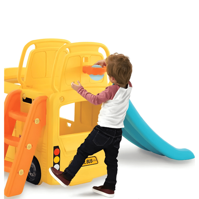 MYTS Little School Bus 3 In 1 Slide Playset Yellow