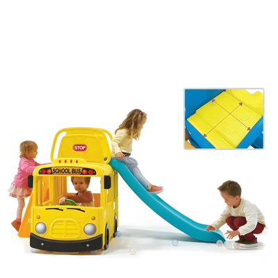 MYTS Little School Bus 3 In 1 Slide Playset Yellow