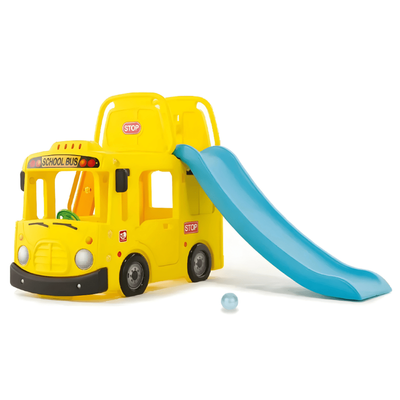 MYTS Little School Bus 3 In 1 Slide Playset Yellow