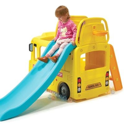 MYTS Little School Bus 3 In 1 Slide Playset Yellow