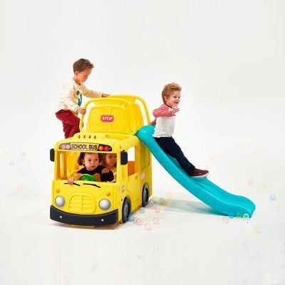 MYTS Little School Bus 3 In 1 Slide Playset Yellow