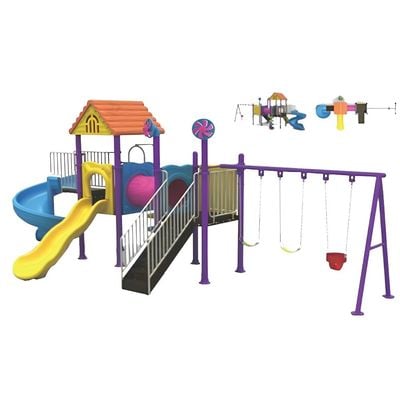 MYTS Outdoor Playground With 3 Swings And A Backyard Slides