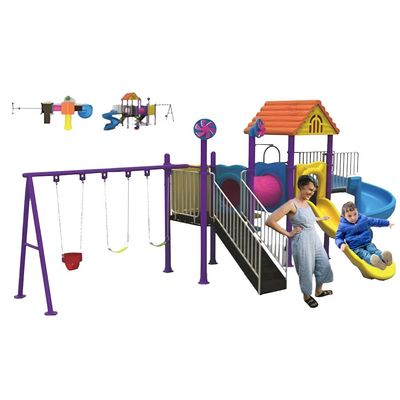 MYTS Outdoor Playground With 3 Swings And A Backyard Slides