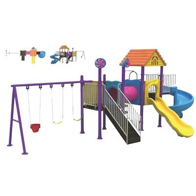 MYTS Outdoor Playground With 3 Swings And A Backyard Slides