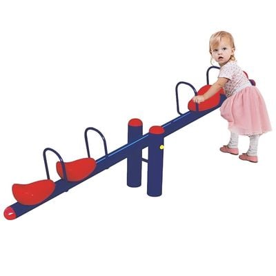 MYTS Playground Set Garden See Saw Metal For Kids 4 Seats Rider