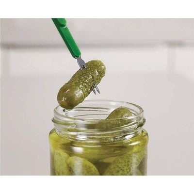 Joseph Joseph 2-Piece Scoop and Pick Jar Spoon and Fork, for olives in jars - Green