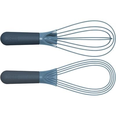 Joseph Joseph Joseph Twist Whisk Collapsible Balloon and Flat Silicone Coated Steel Wire, Sky Blue 24, 981000