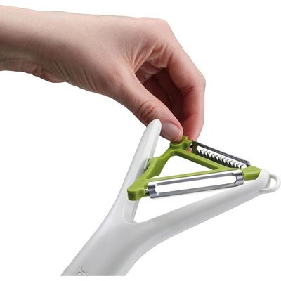 Joseph Joseph Switch 2-in-1 Potato Peeler, Straight and Julienne stainless steel blades, Dishwasher safe