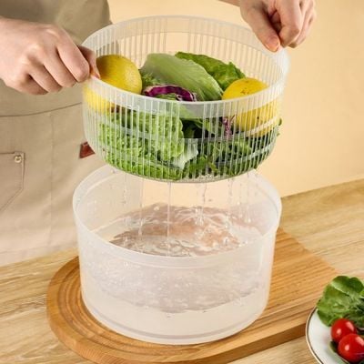 Homesmiths 3 Liter Salad Spinner – Efficient Vegetable Washer & Dryer, Easy-to-Use Manual Spin Mechanism, Durable BPA-Free Plastic, Ideal for Greens and Herbs