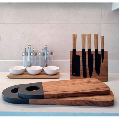 Nordico Cutting Board Acacia Large 55x25 Cm: Large Cutting Surface, Knife-Friendly, Easy to Clean, Food-Grade Oil Finish, Reversible, Modern Design, Kitchen Essential, Versatile