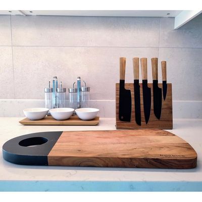 Nordico Cutting Board Acacia Large 55x25 Cm: Large Cutting Surface, Knife-Friendly, Easy to Clean, Food-Grade Oil Finish, Reversible, Modern Design, Kitchen Essential, Versatile