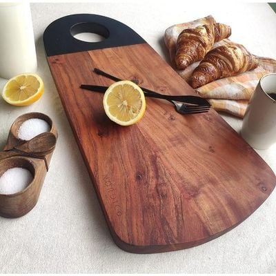 Nordico Cutting Board Acacia Large 55x25 Cm: Large Cutting Surface, Knife-Friendly, Easy to Clean, Food-Grade Oil Finish, Reversible, Modern Design, Kitchen Essential, Versatile