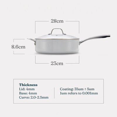Cosmo Pan Cream : Non-Stick Ceramic Cookware,Stylish , Durable and Easy to Clean