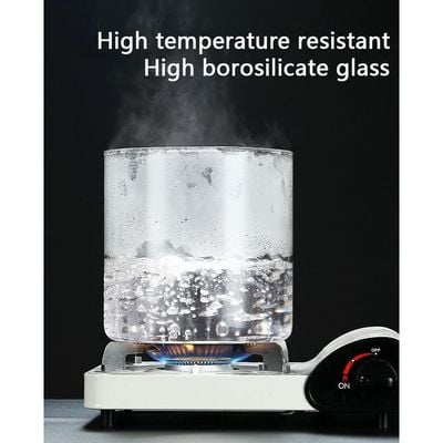 Homesmiths Juice Dispenser, 5 L, Made of Glass, Juice Dispenser, Water Dispenser with Stand and Tap Glass Lid, Stainless Steel Tap, Wooden Stand, for Hot or Cold Drinks, Ice Water.