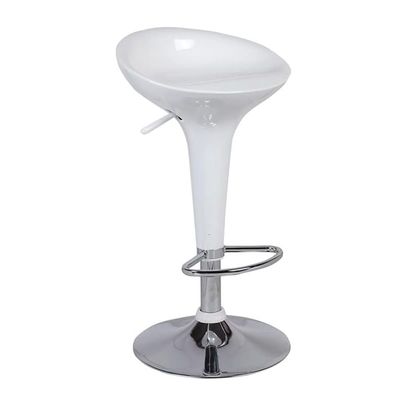 Maple Home Decoration Swivel High Chair Bar Stool Adjustable Up Down Stainless Steel Base Office Restaurant Furniture (White-1 Pcs)