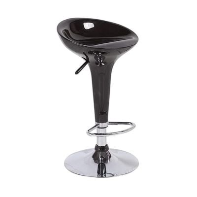 Maple Home Decoration Swivel High Chair Bar Stool Adjustable Up Down Stainless Steel Base Office Restaurant Furniture (Black-1 Pcs)