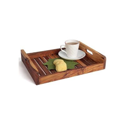 Acewood serving tray | serving Platter | Handcrafted | Acacia Wood | Wood Tray | Serving Platter I wooden handmade - (12x8.5x2inch)