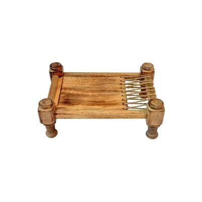 Acewood Khaat serving platterWood Platter wooden serving tray/appetizer tray/diwali gift -( 11 x 7.5 x4 Inch) for Snacks, Fruits, Biscuits etc.