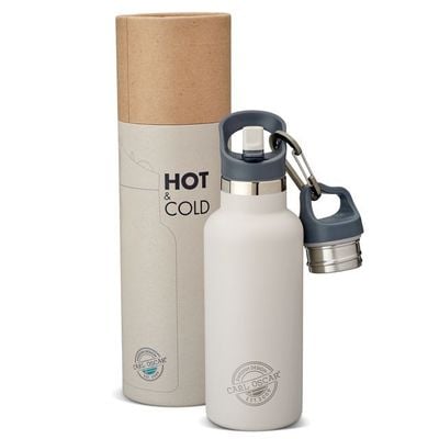 Carl Oscar TEMPflask  Insulated Beverage Flask, Stainless Steel, Leak-Proof Design, Keeps Drinks Hot or Cold, 0.5 L - Greige