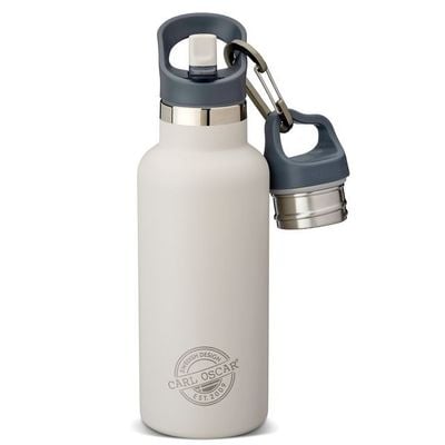 Carl Oscar TEMPflask  Insulated Beverage Flask, Stainless Steel, Leak-Proof Design, Keeps Drinks Hot or Cold, 0.5 L - Greige