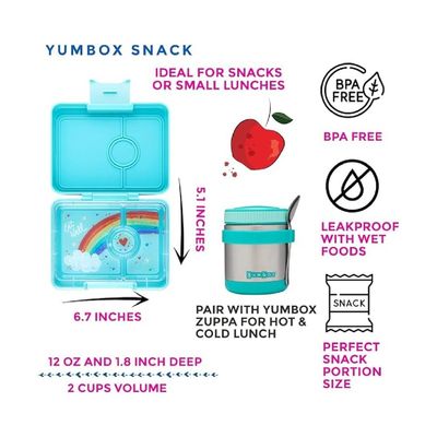 Yumbox Snack 3-Compartment Snack Box Aqua