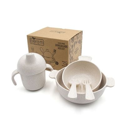 Wheat Straw 5 Pieces Dinner Set Beige