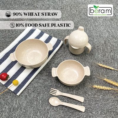 Wheat Straw 5 Pieces Dinner Set Beige