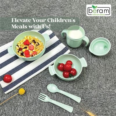 Wheat Straw 5 Pieces Dinner Set Green