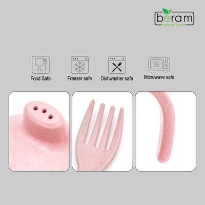 Beram Wheat Straw Dinnerware Set for Kids, 5 Pieces Sets for Children