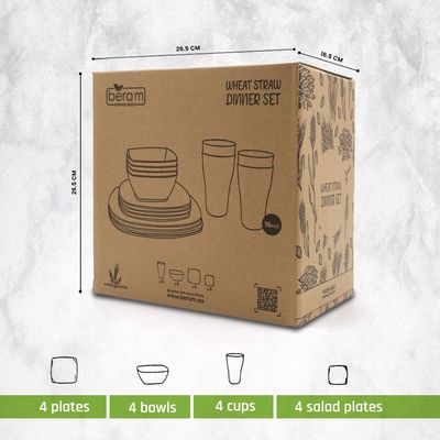 Wheat Straw 16 Pieces Dinnerware Set
